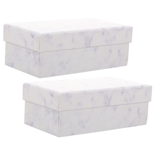 ULDIGI Luxury Presentation Boxes Marble Pattern Jewelry Boxes Set of 2 for Present Wrapping