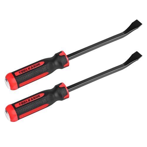 Image of TOOLEAGUE Utility 2Pcs Pry Bar Set,8-Inch Mechanic Hand Tools with Thicker Strike Cap Handle, Pry Bar Tools for Automotive,Home&Garage DIY Job