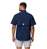 Columbia Mens PFG Bahama II Short Sleeve Fishing Shirt, Collegiate Navy, Medium