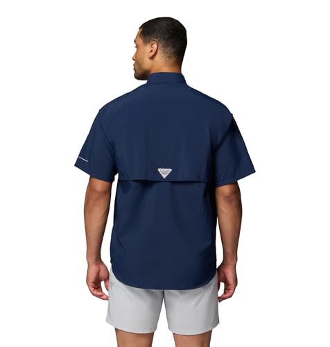 Columbia Mens PFG Bahama II Short Sleeve Fishing Shirt, Collegiate Navy, Medium