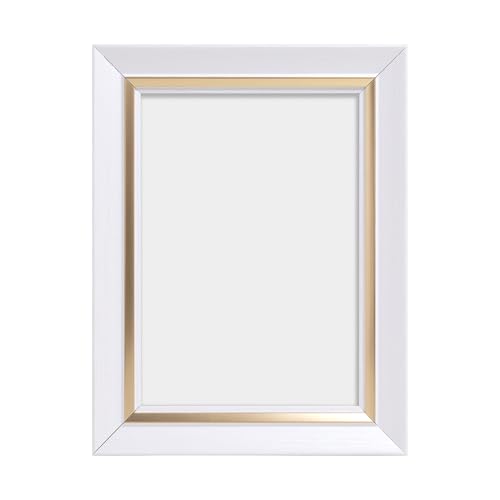 Image of GOLDEN PEACOCK Set of 2 5x7 Inch Photo Frames - Elegant White & Gold Finish | Decorative Tabletop & Wall Hanging Picture Frames for Home, Office & Gifting