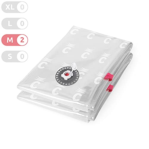 Compactor Aspispace Set of 2 M Vacuum Compression Bags - Transparent, 55X90 cm, Reusable, Ultra-Efficient - Image 2