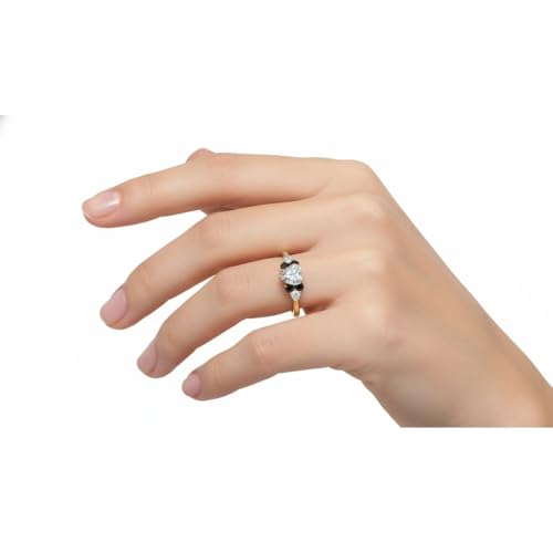 Image of Choose Your Color Heart Shape Accented 14k Yellow Gold Plated Engagement Ring Side Stone Daily Wear Chakra Healing Party Wear Birthstone Engagement Rings : US Size 4 to 12