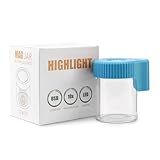 LEWOT Tarro de visualización de aumento con luz LED, recipiente recargable con tapa LED (azul)