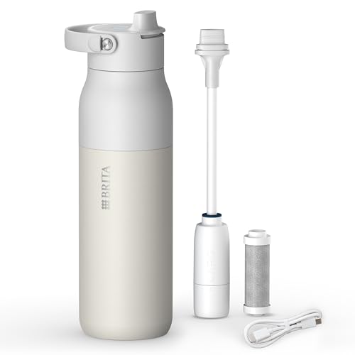 BRITA LARQ iQ Digitale Edelstahl Trinkflasche mit Wasserfilter (1000 ml)