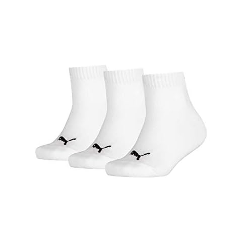 PUMA Jungen Quarter 3p Sportsocken, Weiß (White 300), One Size (Herstellergröße: 27/30) (3er Pack) Cover