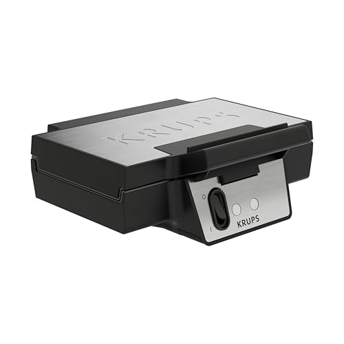 Krups FDK Iconic Waffeleisen, 850 W, keramikbeschichtete Antihaft-Platten, ikonisches Design, vertikale Aufbewahrung, benutzerfreundlich, Schwarz/Edelstahl, FDK261 Krups FDK Iconic Waffeleisen, 850 W, keramikbeschichtete Antihaft-Platten, ikonisches Design, vertikale Aufbewahrung, benutzerfreundlich, Schwarz/Edelstahl, FDK261