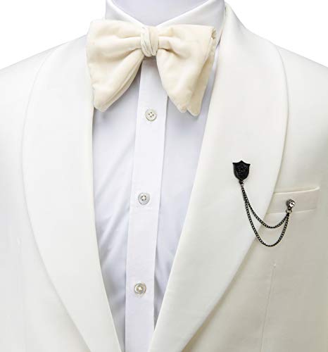 Knighthood Brooch Pin Black Shield with Crown Engraving and Black Hanging Crystal Chain Brooch Suit Stud Lapel Pin2