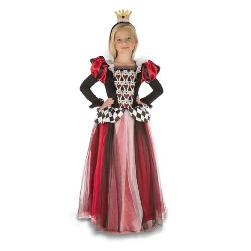 My Other Me - Disfarce para menina de rainha de corações em vermelho e preto com vestido e toucado tamanho 10-12 anos. Perfeito para liderar a corte nos contos mais mágicos