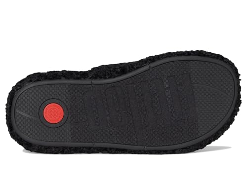 FitFlop iQushion D Luxe Padded Teddy Slipper Mules - Women's Fluffy Cozy House Shoes, Indoor Outdoor Slippers with Arch Support, Ultra Light Cushioning, Slip Resistant Rubber Sole3