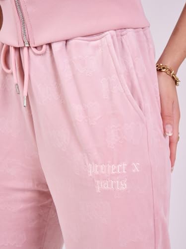Pantalon Ample en Velours Rose Project X Paris L Large Streetwear Femme