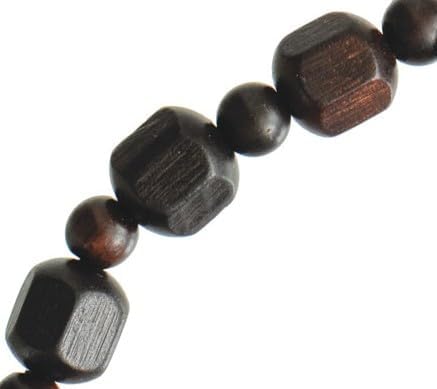 Sine Cera Dark Jujube Wood 1 Decade Catholic Rosary Bracelet, Hex Cut 10mm Beads - Image 4
