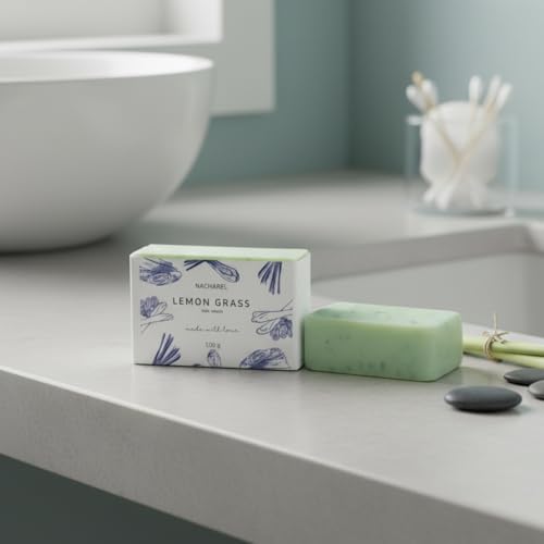 Image of Lemon Grass Soap | Pure & Gentle Bathing Bar for Glowing Skin | Anti-bacterial Soaps for Men & Women | Natural Cleansing Bar For Moisturising | Soap for All Skin Types | Pack Of 1