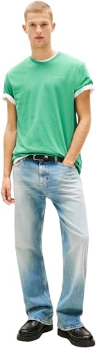 Tommy Jeans Herren 2er Pack T-Shirts Kurzarm Slim Linear mit Rundhalsausschnitt, Mehrfarbig (Ecru/Bahama Green), XXXL – Ansicht 5