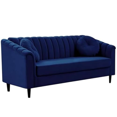 Image of FURNY Dorano 2 Seater Fabric Premium Sofa Set for Living Room - (Blue)