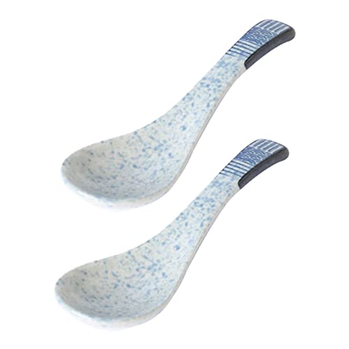 Cabilock 2Pcs Delicate Spoons Multi Function Soup Spoons for Household Use Elegant Design for Soup Porridge Desserts Comfortable Grip Hot Water Safe