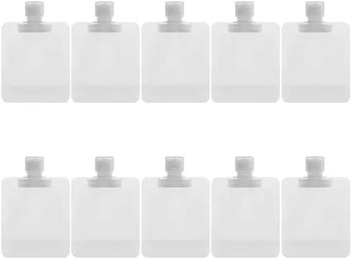 透明ポータブル液体パッキングバッグ10個、トラベルサイズ詰め替え可能な空のスクイーズポーチ、洗面用具、ローション、シャンプー、シャワージェル絞りバッグ(30ml)、バッグ、ケース用のプレミアムクリアトラベルポーチ。