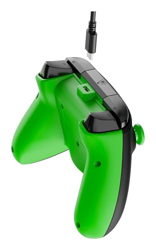 Turtle Beach Rematch Core noir/vert - Manette de jeu filaire - Licence Xbox Series XS, Xbox One et PC - touches audio, moteurs de vibration et gâchettes d'impulsion, câble de 3 m