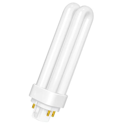 13W G24q-1 Compact Fluorescent Lamp 4 Pin, Warm White 2700K, 850LM, 2U Double Tube Energy Saving Lamp, 220V PLC CFL Light Bulb, Non-Dimmable，Suitable for Corridor, Bathroom, Bedroom, Kitchen, 1 Pack
