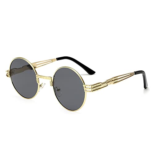 Lunettes de soleil gothiques steampunk homme femme miroir UV400 tendance rétro