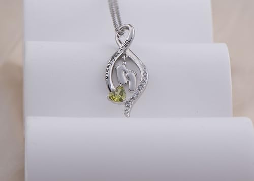 Mommy of an Angel Necklace Sterling Silver Created Birthstone Jewelry Sympathy Gift Stillborn Pendant Necklace for Women Mother Mom3