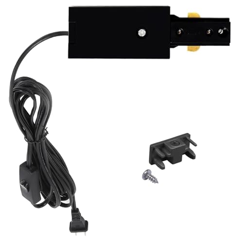 Hiiglxii H Track Live End Cord Kit for H Track Lighting Rails, 13ft Plug Cord with ON/Off Switch for...