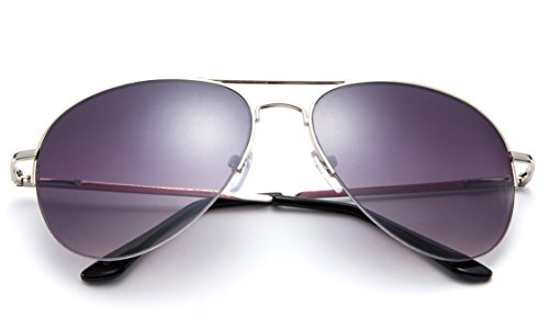 Newbee Fashion - "Dan" Metal Classic Spring Temple Hinge Half Frame Aviator Sunglasses2