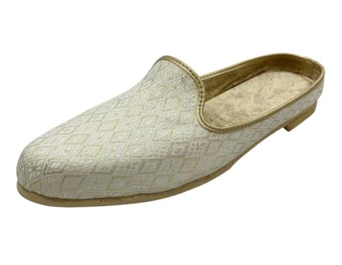 Back Open Men's Punjabi Jutti Handcrafted Traditional Ethnic Indian Footwear Comfortable & Stylish Mules Slip-On for Weddings & Casual Wear