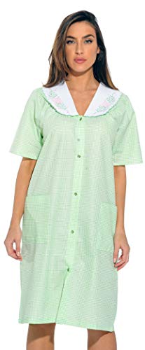 8511-Green-L Dreamcrest Short Sleeve Duster / Housecoat / Women Sleepwear,Green,Large
