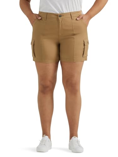Lee Women's Ultra Lux Comfort with Flex-to-Go Cargo Short Settler Tan 6