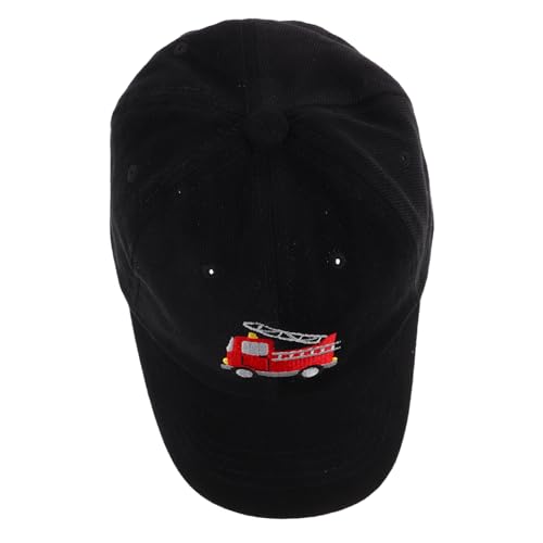 VALICLUD Fire Truck Baseball Cap Summer Sun Hat for Boys Cartoon Design for Outdoor Adventures School Trips and Camping Excellent Sun Protection Black
