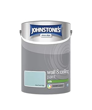 Johnstone's - Wall & Ceiling Paint - New Duck Egg - Silk Finish - Emulsion Paint - Fantastic Coverage - Easy to Apply - Dry in 1-2 Hours - 12m2 Coverage per Litre - 5L