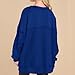 Womens Oversized Long Sleeve Sweatshirts Button Up Crewneck Henley Pullover Fall Trendy Outfits Loose Fit Cute Top (Blue,Large)
