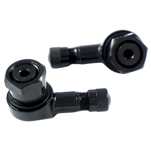 Felgenfactory 2x Motorrad Alu Winkelventil Schwarz 11,3mm Ventile Eckventil Ventil