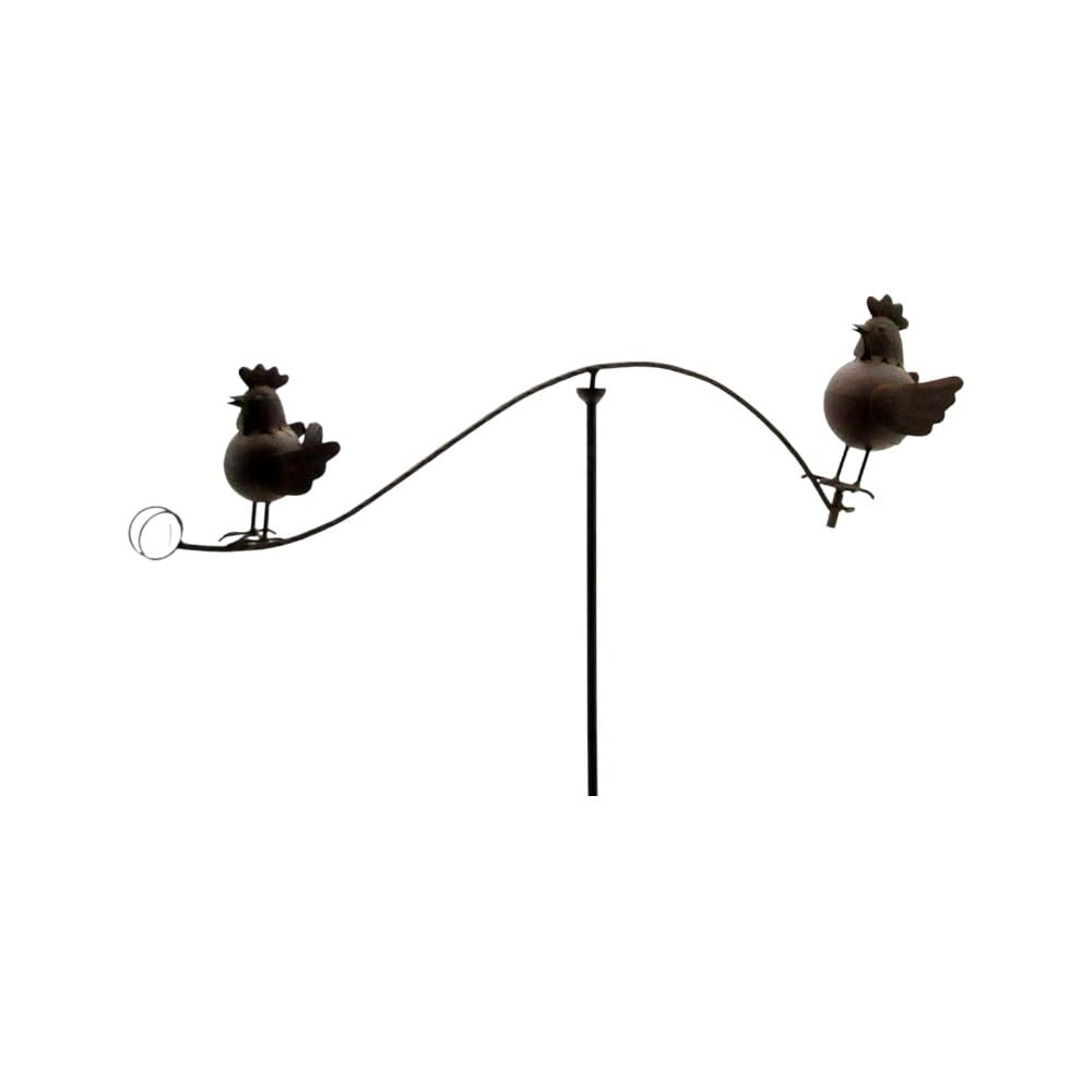 Stylish Colorful Metal Cockerel Garden Wind Spinner on Stake – Vibrant Rooster Lawn Ornament Adds Whimsical Motion to Garden, Yard, or Flower Bed for Bird Lovers