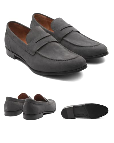 Image of Dunross & Sons Men's Brookes Penny Loafer Slip-On Formal Business Shoes