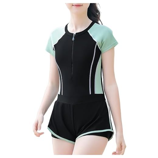 Happy Cherry - Niñas Traje de Baño de Una Pieza Bañador Bebé Niña Verano para Natación Playa Surf Infantil Ropa de Baño Manga Corta Protección UV Swimsuit - 14-16 Años - Negro