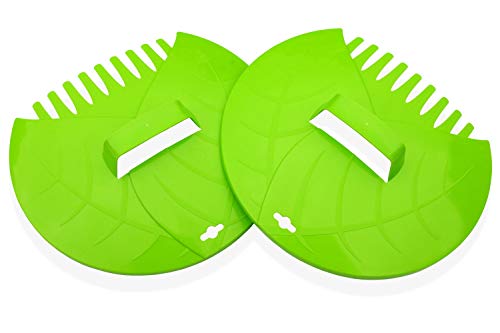 Preisvergleich Produktbild Schabzies 2er Pack Laubschaufel Laubgreifer Laubkralle Laubbesen Laubhände Hochleistung Laubsammler mit haltbaren Griffen, komplett mit dornsicheren Gartenhandschuhen und Laubkrallen Set