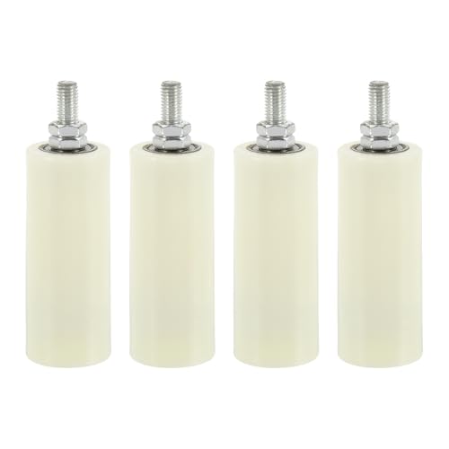 PATIKIL 4.7" x 2" Slide Gate Guide Roller, 2Set Adjustable Nylon Rollers for Sliding Rolling Gate of Balconies Bedrooms Bathrooms Shops Industry, White