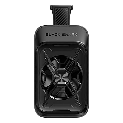 Black Shark Phone Cooler, Semiconductor Radiator for Phone Gaming, Tiktok live, Watching Videos, Outdoor Vlog, Cooling Fan Suitable for 2.59 to 3.14 Inch Smartphone, Black Cover