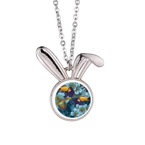 Collier lapin orchidée carré en argent massif ciselé et design géométrique