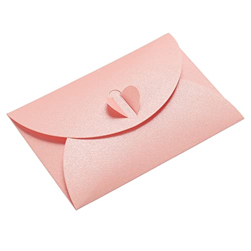 PATIKIL Mini Envelopes, 50 Pack Heart Clasp Tiny Items Storage Cute Present Card Holder for Wedding Greeting Party, Pink by PATIKIL - Used condition - US$11.67
