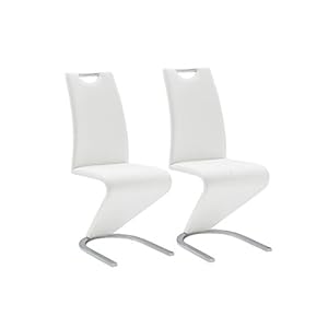 Robas Lund Chaises Salle à Manger Lot de 2 Chaises pied luge weiß, Chaise Salle à Manger Amado, Blanc, 62 x 45 x 102 cm