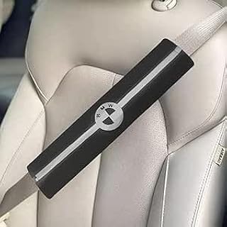 2 Pieces Soft Touch Leather Car Seat Belt Cover Case Compatible with B/M Cars Universal Fit for All Cars Black