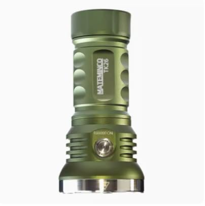 TK26 13000lm USB Type-C Rechargeable Outdoor Use Power Bank Function LED Flashlight Torch for Emergency, Camping, Hunting (Green)