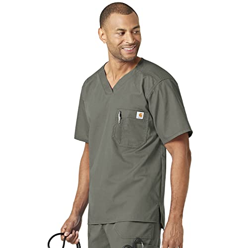 Image of Carhartt Ripstop & Sub-Scrubs Scrubs for Men, Utility Scrub Tops