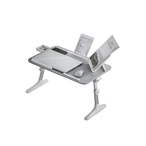 Soporte para computadora de cama plateado plegable y ajustable 2