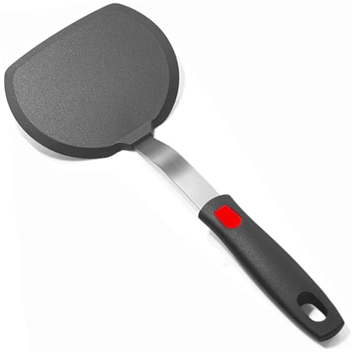 Image of Silicone Spatula - Nonstick, Heat Resistant Cooking & Baking Flipper for Pancakes, Omelettes, Pizza, Steak, Dosa - Ideal for Griddle Pans, Cookware and Fish Turner (Wide Spatula)