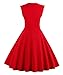 KILLREAL Women's Sleeveless Retro Vintage Polka Dot Christmas Party Dress Red Large