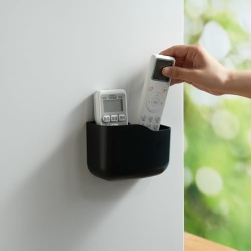 LINFIDITE Adhesive TV Remote Control Holder Wall Mount TV Holder Wall Remote Control Caddy Storage Organizer Universal Controller Stand Box (For 2 Or 3 Remote Controls–Black–Quantity2 - Cosy Home Interiors LINFIDITE Adhesive TV Remote Control Holder Wall Mount TV Holder Wall Remote Control Caddy Storage Organizer Universal Controller Stand Box (For 2 Or 3 Remote Controls–Black–Quantity2 - Image 9